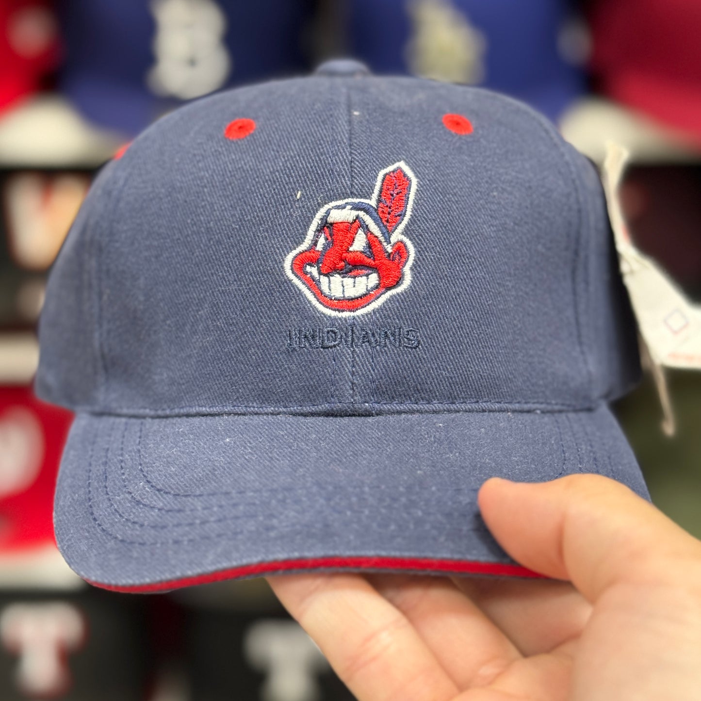 Youth Cleveland Indians Navy Baseball Cap - Product Image