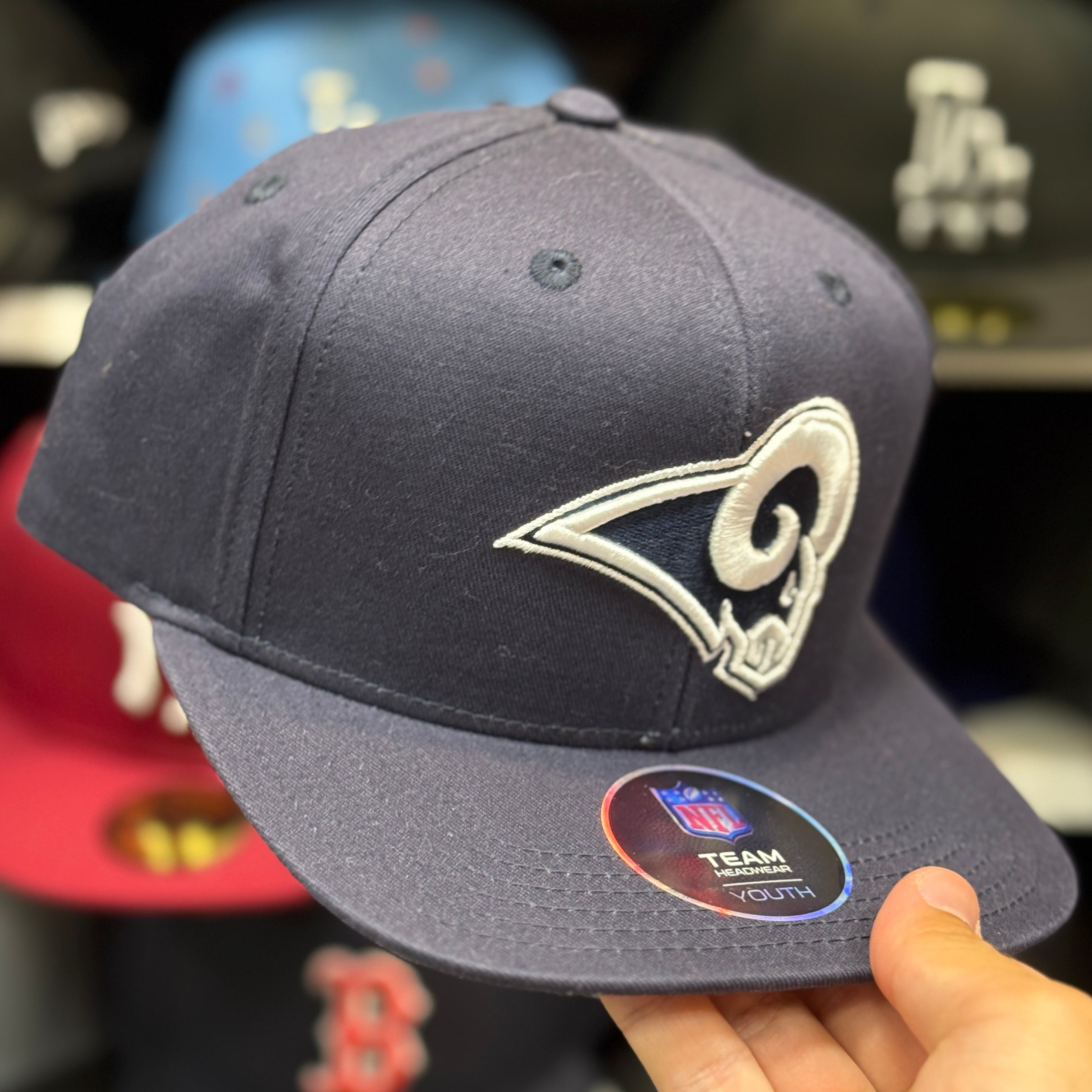 Youth Los Angeles Rams Navy Team Headwear Snapback - Product Image