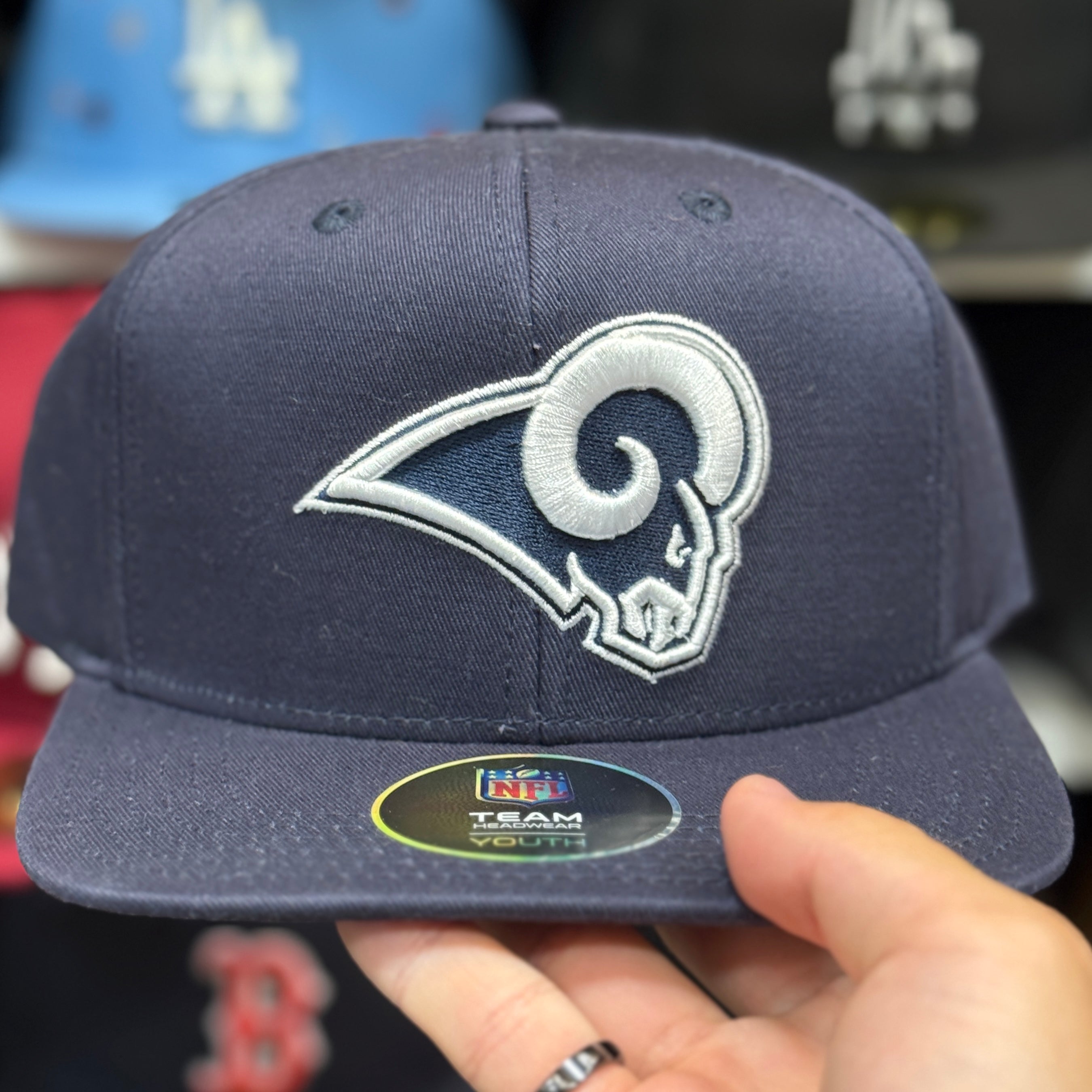 Youth Los Angeles Rams Navy Team Headwear Snapback - Product Image