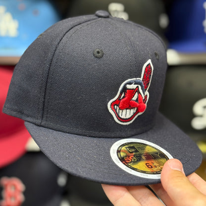 Youth Cleveland Indians New Era 59FIFTY Fitted Hat | Navy
