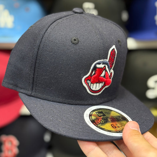 Youth Cleveland Indians New Era 59FIFTY Fitted Hat | Navy
