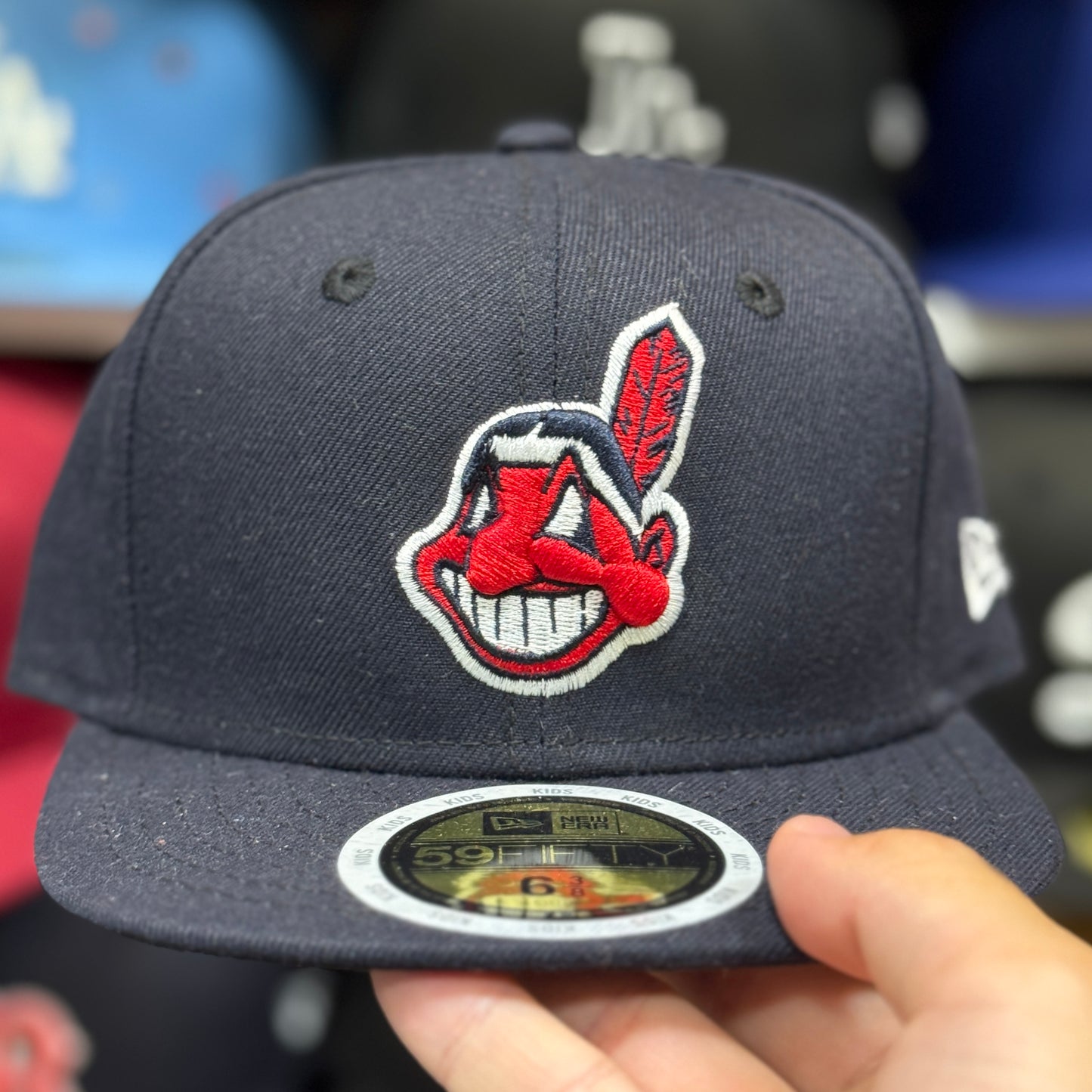 Youth Cleveland Indians New Era 59FIFTY Fitted Hat | Navy
