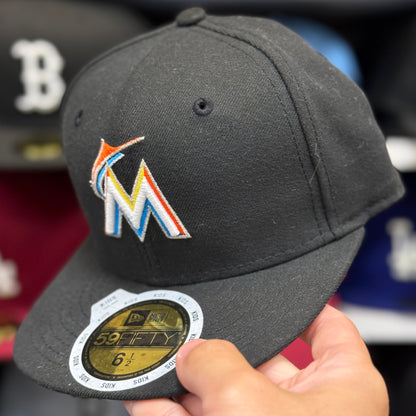 Youth Miami Marlins New Era 59FIFTY Fitted Hat | Black
