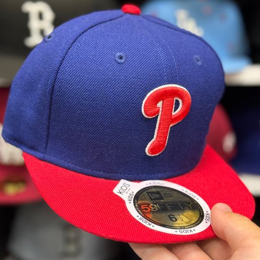 Youth Philadelphia Phillies New Era 59FIFTY Fitted Hat | Blue/Red