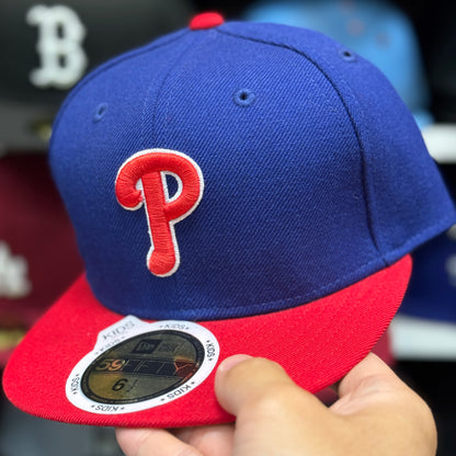 Youth Philadelphia Phillies New Era 59FIFTY Fitted Hat | Blue/Red