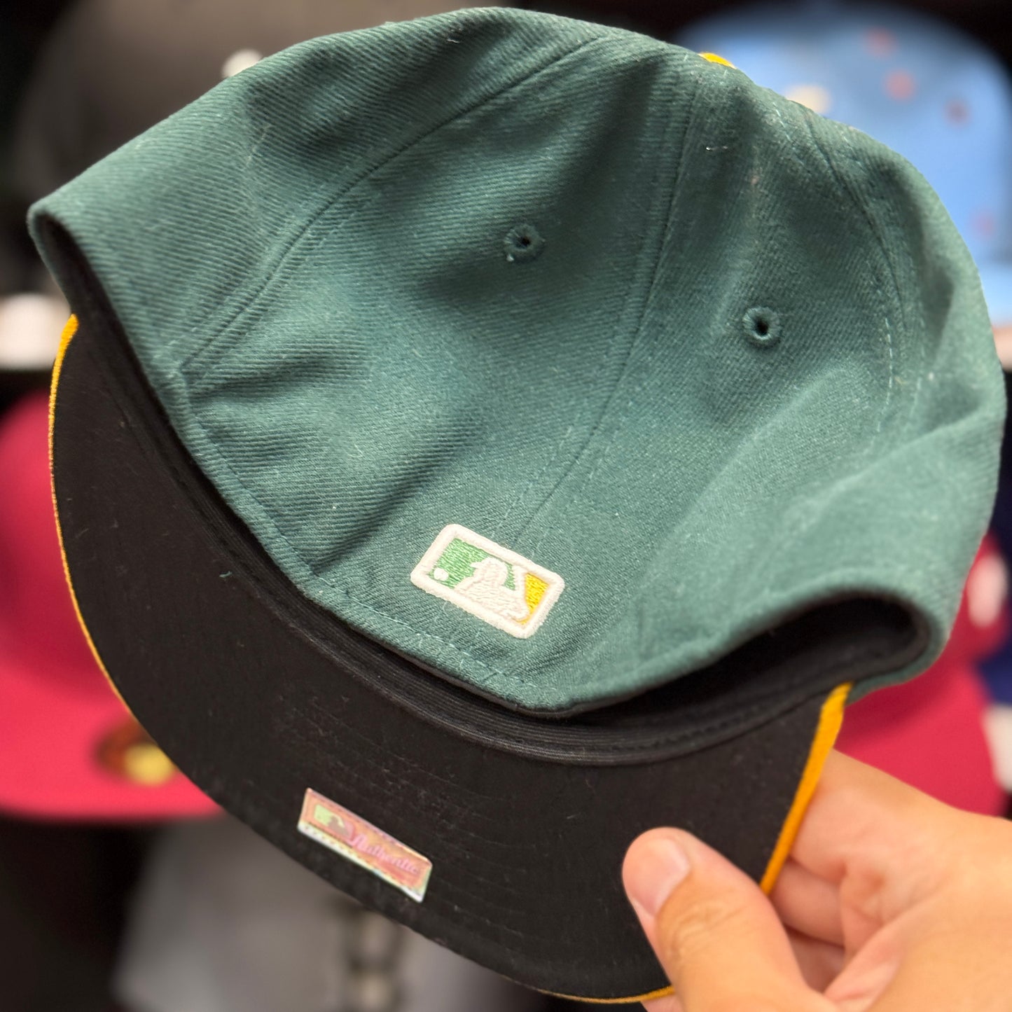 Youth Oakland Athletics New Era 59FIFTY Fitted Hat | Green/Yellow