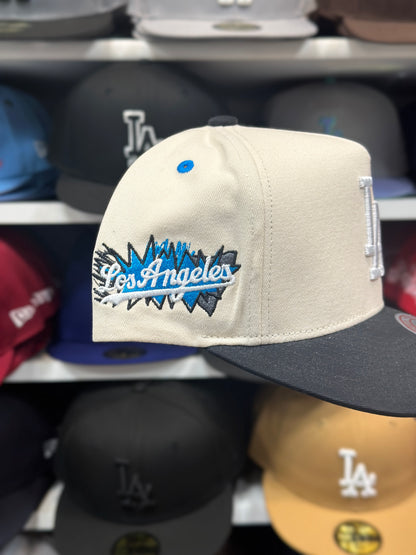 LA Dodgers MLB Snapback | Mitchell & Ness Pro Pitch Adjustable Cap | Creme/Black