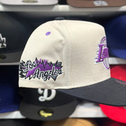 Los Angeles Lakers Creme/Black A-Frame Mitchell & Ness Snapback - Product Image