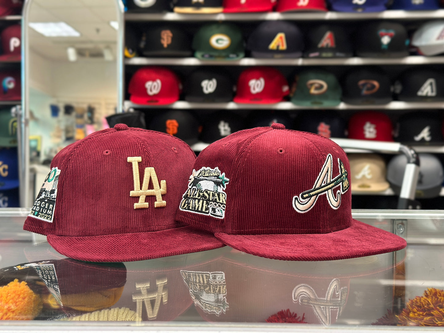 LA Dodgers MLB 60th Anniversary Side Patch | New Era 59FIFTY Fitted Cap | Maroon