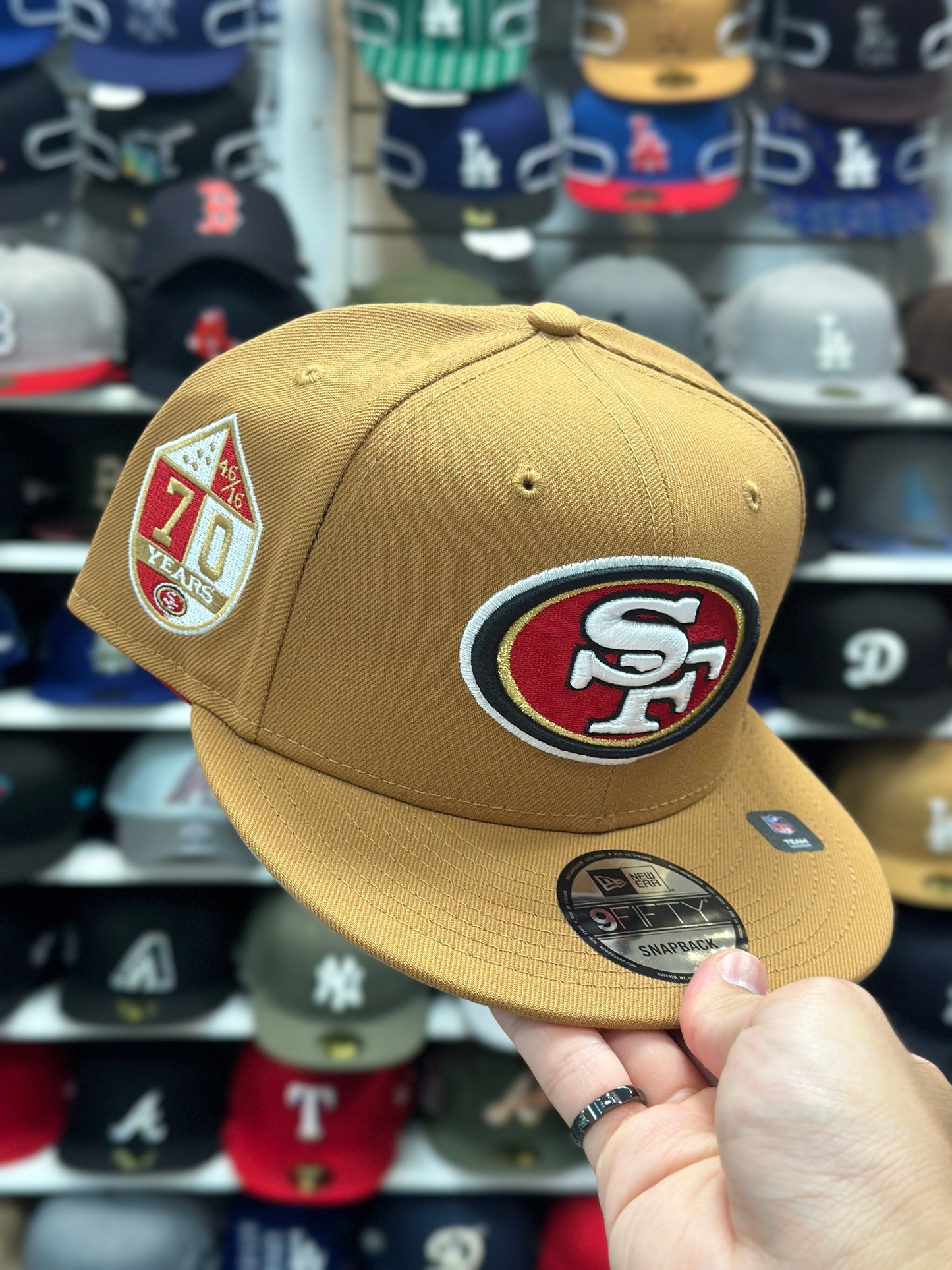 San Fransisco 49ers NFL '70th Anniversary' | New Era 9FIFTY Snapback | Tan