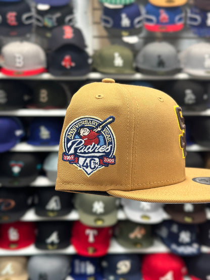 San Diego Padres MLB 40th Anniversary Side Patch | New Era 9FIFTY Snapback | Beige