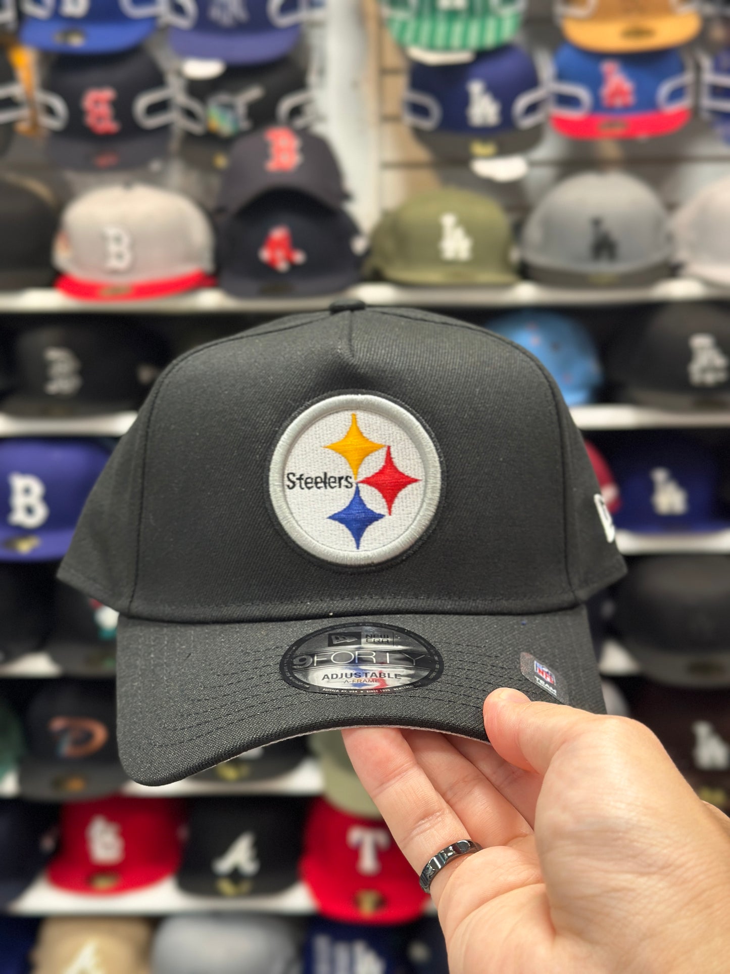 Pittsburgh Steelers NFL A-Frame Snapback | New Era 9FORTY Adjustable Snap | Black