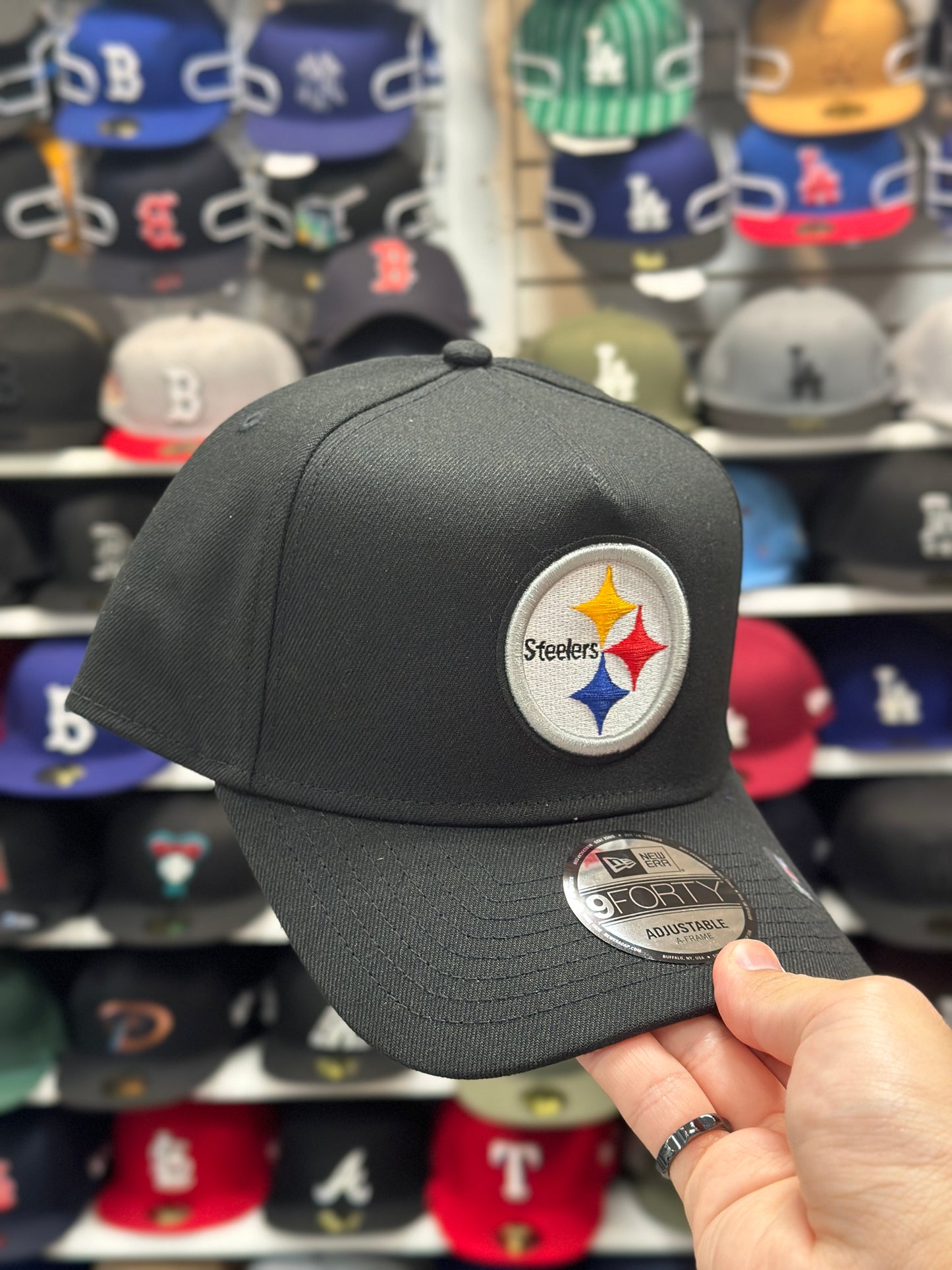 Pittsburgh Steelers NFL A-Frame Snapback | New Era 9FORTY Adjustable Snap | Black