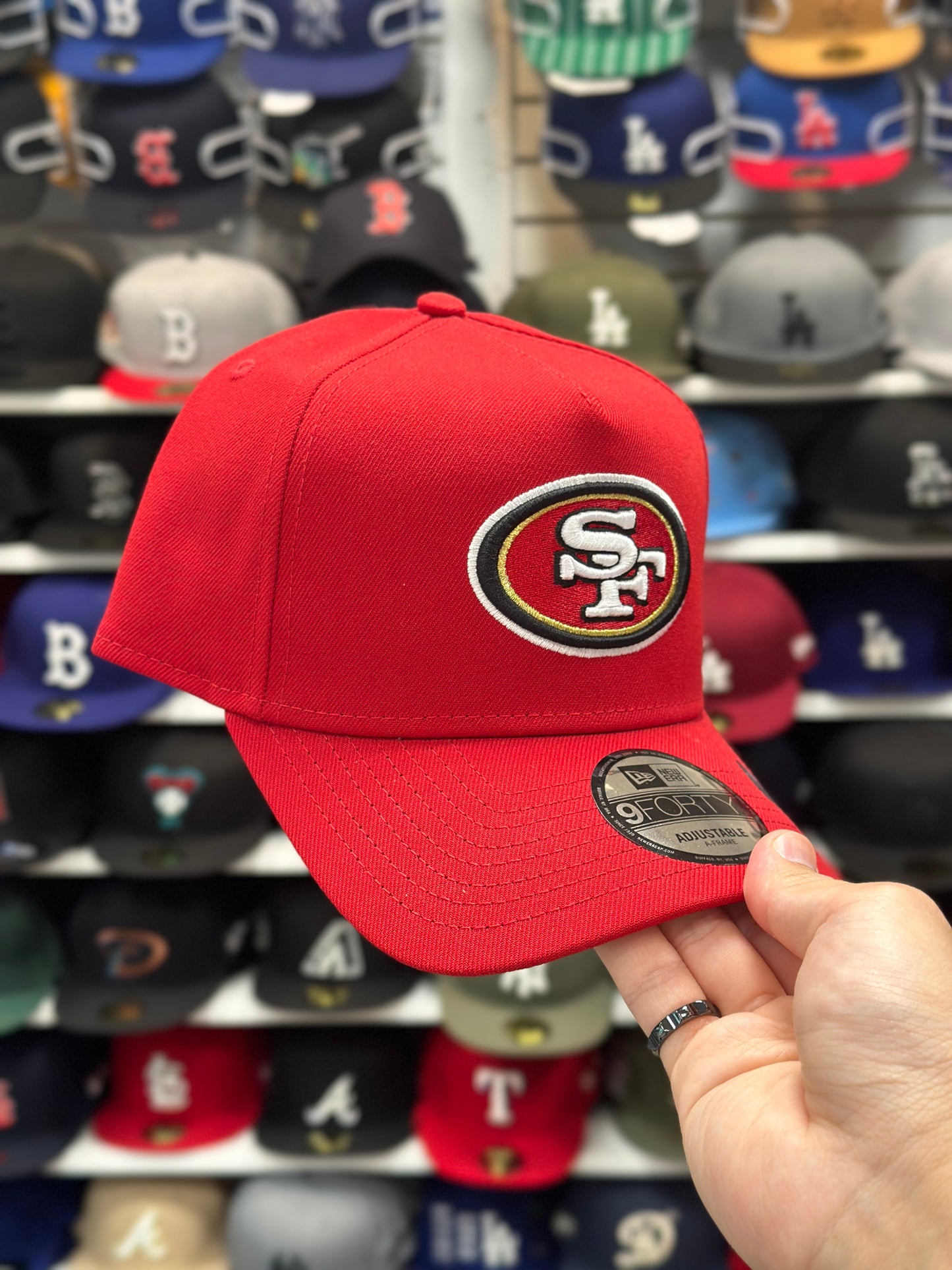 San Francisco 49ers NFL A-Frame Snapback | New Era 9FORTY Adjustable Snap | Red