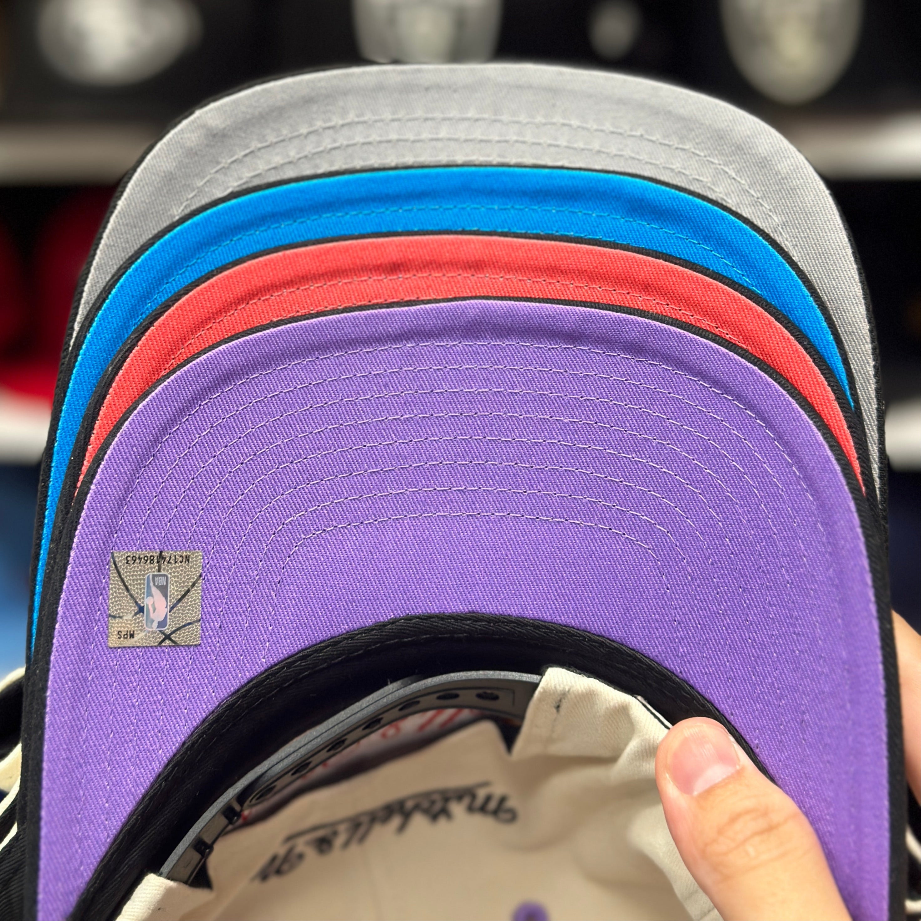 Los Angeles Dodgers Creme/Black A-Frame Mitchell & Ness Snapback | Blue Under Brim - Product Image