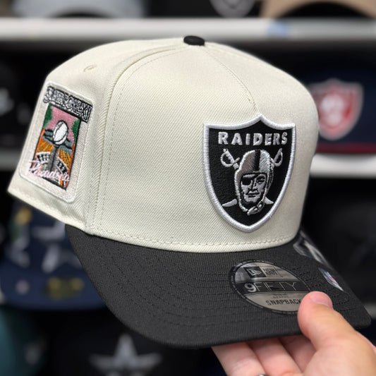 New Era Las Vegas Raiders 'Super Bowl XI' A-Frame 9FORTY Snapback Ivory/Black