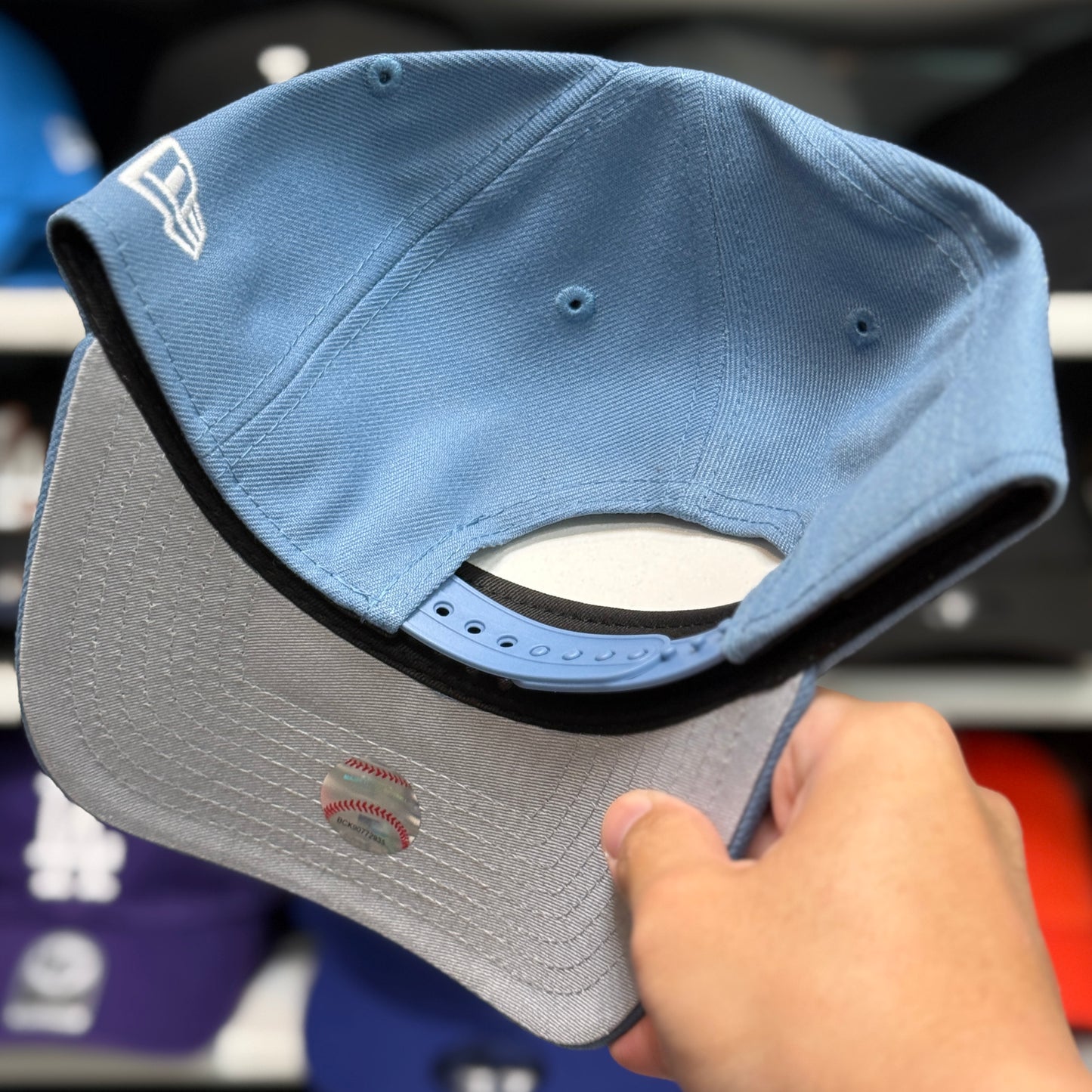 New Era Los Angeles Dodgers '40th Anniversary' Upside Down A-Frame 9FORTY Snapback Baby Blue
