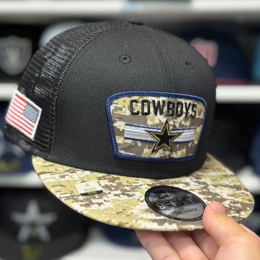 New Era Dallas Cowboys 'Draft Day Trucker' 9FIFTY Snapback Black/Camouflage