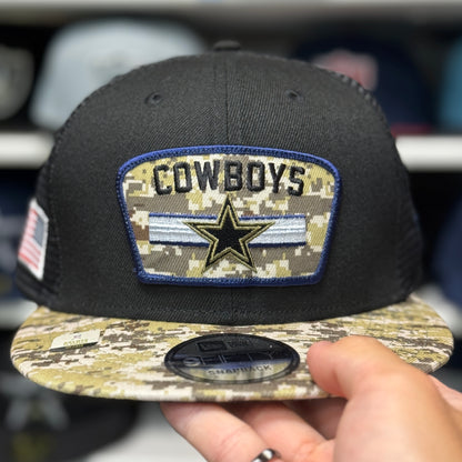 New Era Dallas Cowboys 'Draft Day Trucker' 9FIFTY Snapback Black/Camouflage