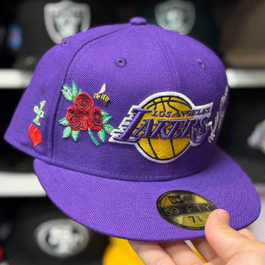 New Era Los Angeles Lakers 'Floral Identity' 59FIFTY Fitted Hat | Purple
