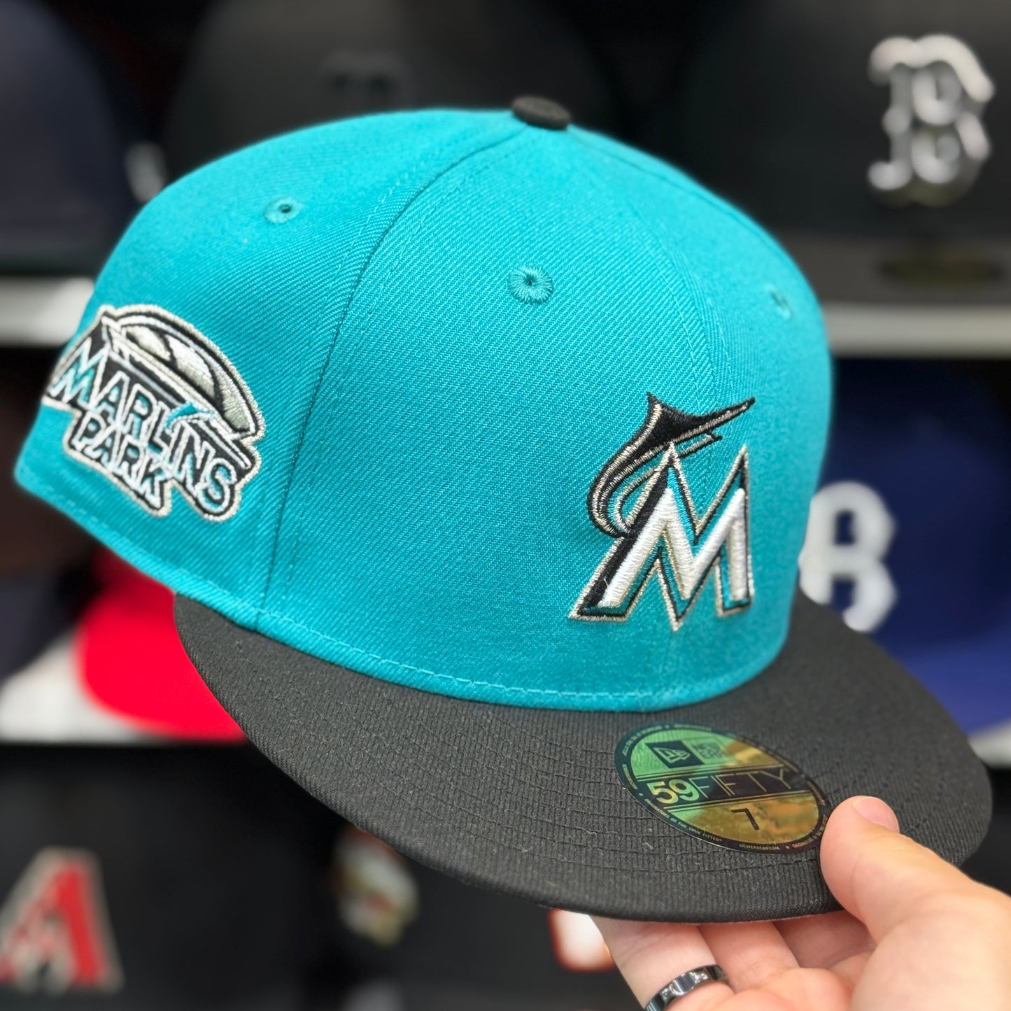 New Era Miami Marlins 'Marlins Park' 59FIFTY Fitted Hat | Teal/Black
