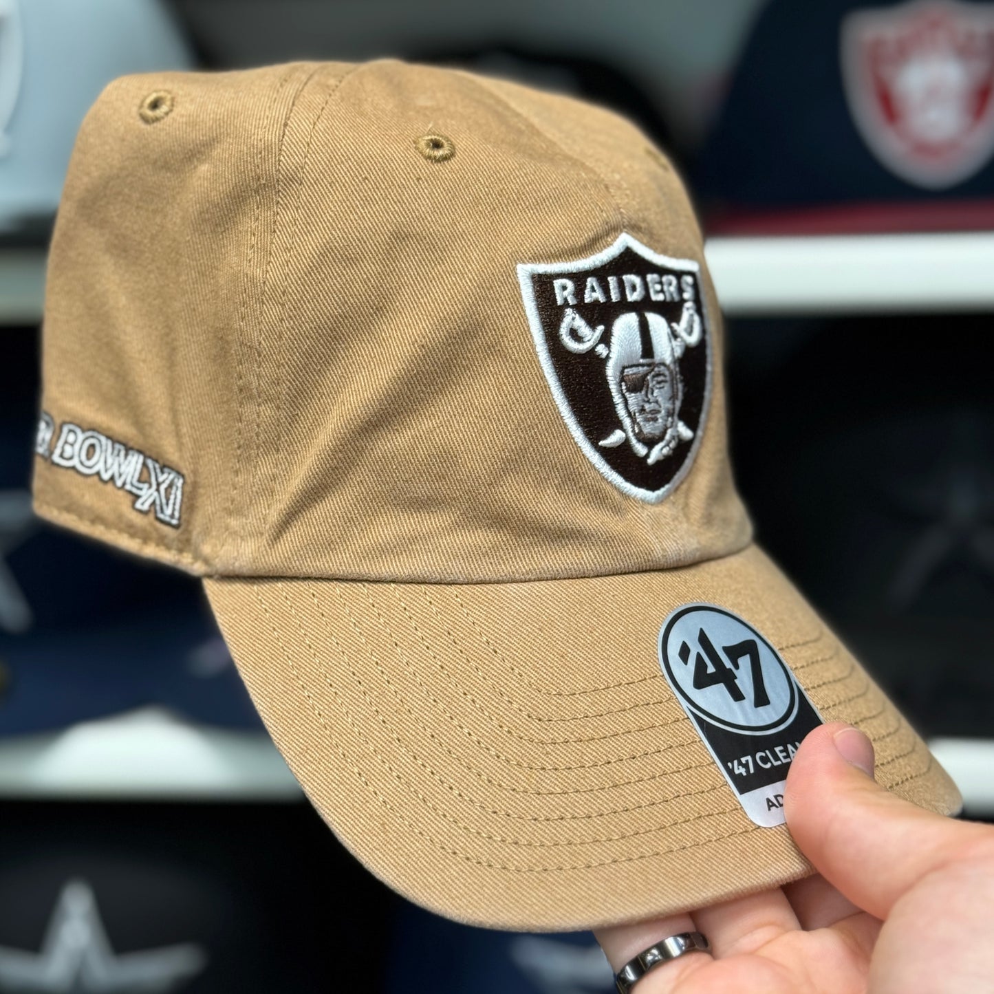 Las Vegas Raiders Dad Cap Super Bowl XI '47 Brand Clean-up Tan/Teal