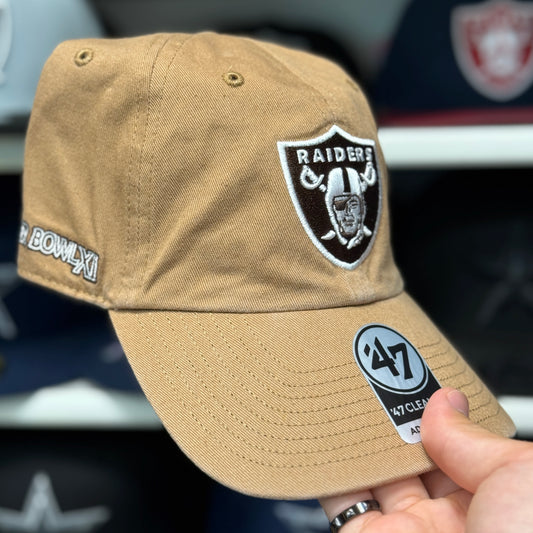 Las Vegas Raiders Dad Cap Super Bowl XI '47 Brand Clean-up Tan/Teal