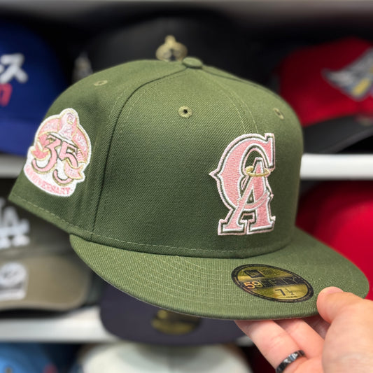 New Era Los Angeles Angels '35th Year Anniversary' 59FIFTY Fitted Hat | Olive