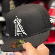 New Era Los Angeles Angels Black 59FIFTY Fitted Hat - Product Image