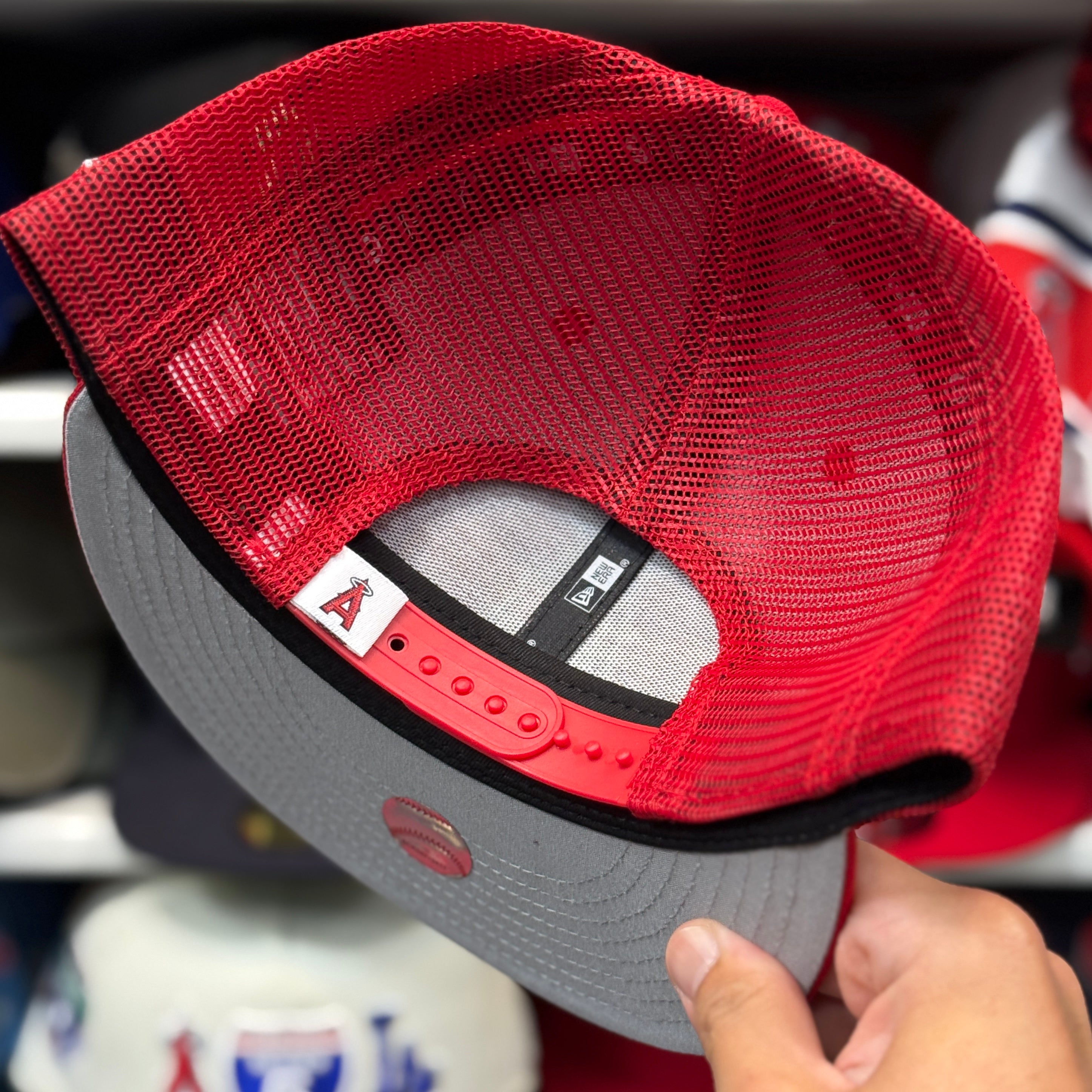 New Era Los Angeles Angels Red 9FIFTY Trucker Snapback - Product Image