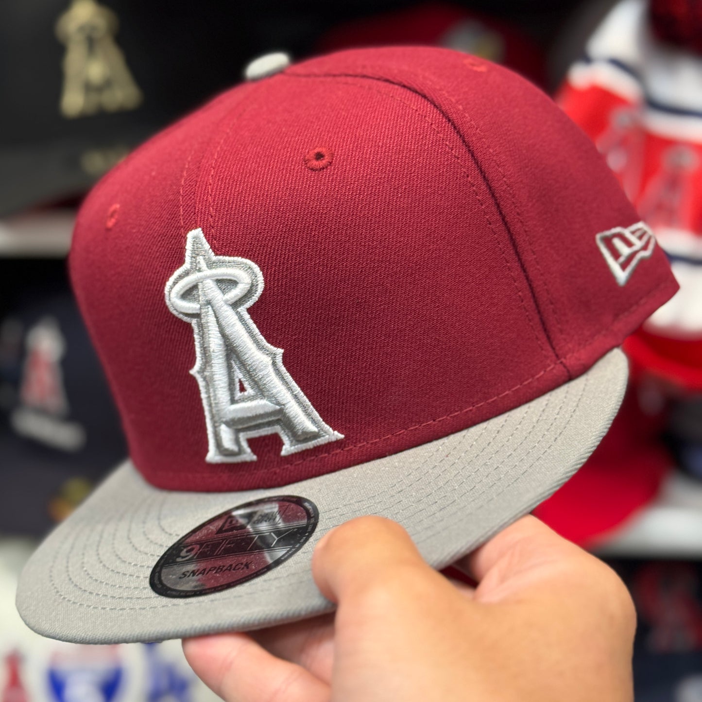 New Era Los Angeles Angels 'Two-Tone' 9FIFTY Snapback Maroon/Silver
