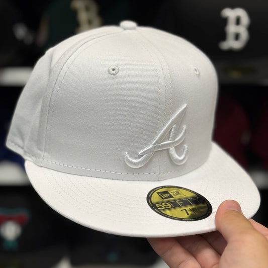 New Era Atlanta Braves 'All White' 59FIFTY Fitted Hat