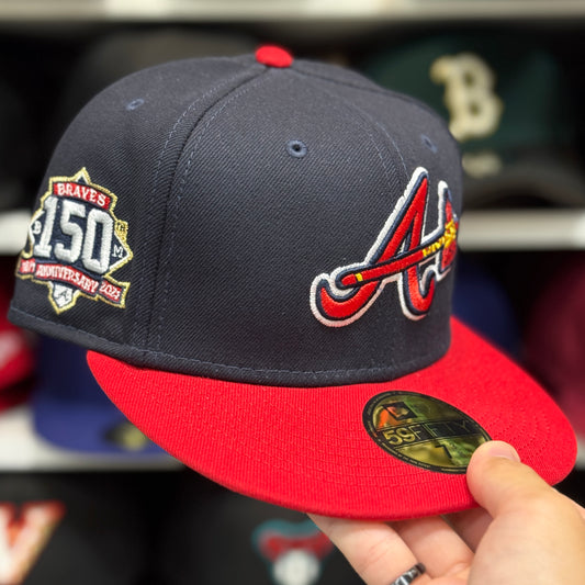 New Era Atlanta Braves '150th Anniversary' 59FIFTY Fitted Hat | Navy/Red