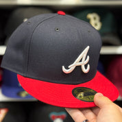New Era Atlanta Braves Navy/Red 59FIFTY Fitted Hat - Product Image