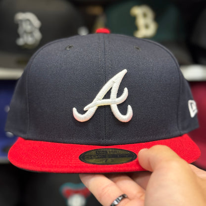 New Era Atlanta Braves 59FIFTY Fitted Hat Navy/Red