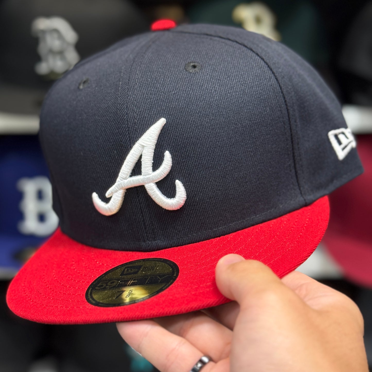 New Era Atlanta Braves 59FIFTY Fitted Hat Navy/Red