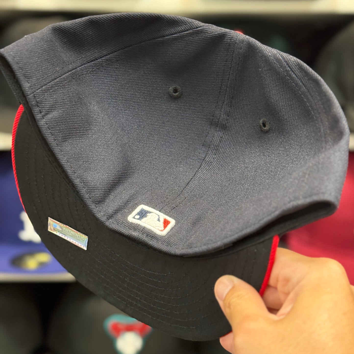 New Era Atlanta Braves 59FIFTY Fitted Hat Navy/Red