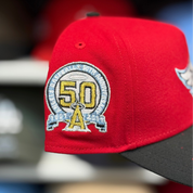 New Era Anaheim Angels '50th Anniversary' A-Frame Red/Black 9FORTY Snapback - Product Image