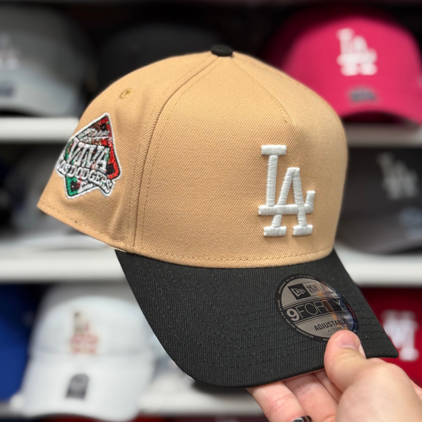 LA Dodgers 'Viva Los Dodgers' Two Tone A-Frame Snapback | New Era 9FORTY Tan/Black