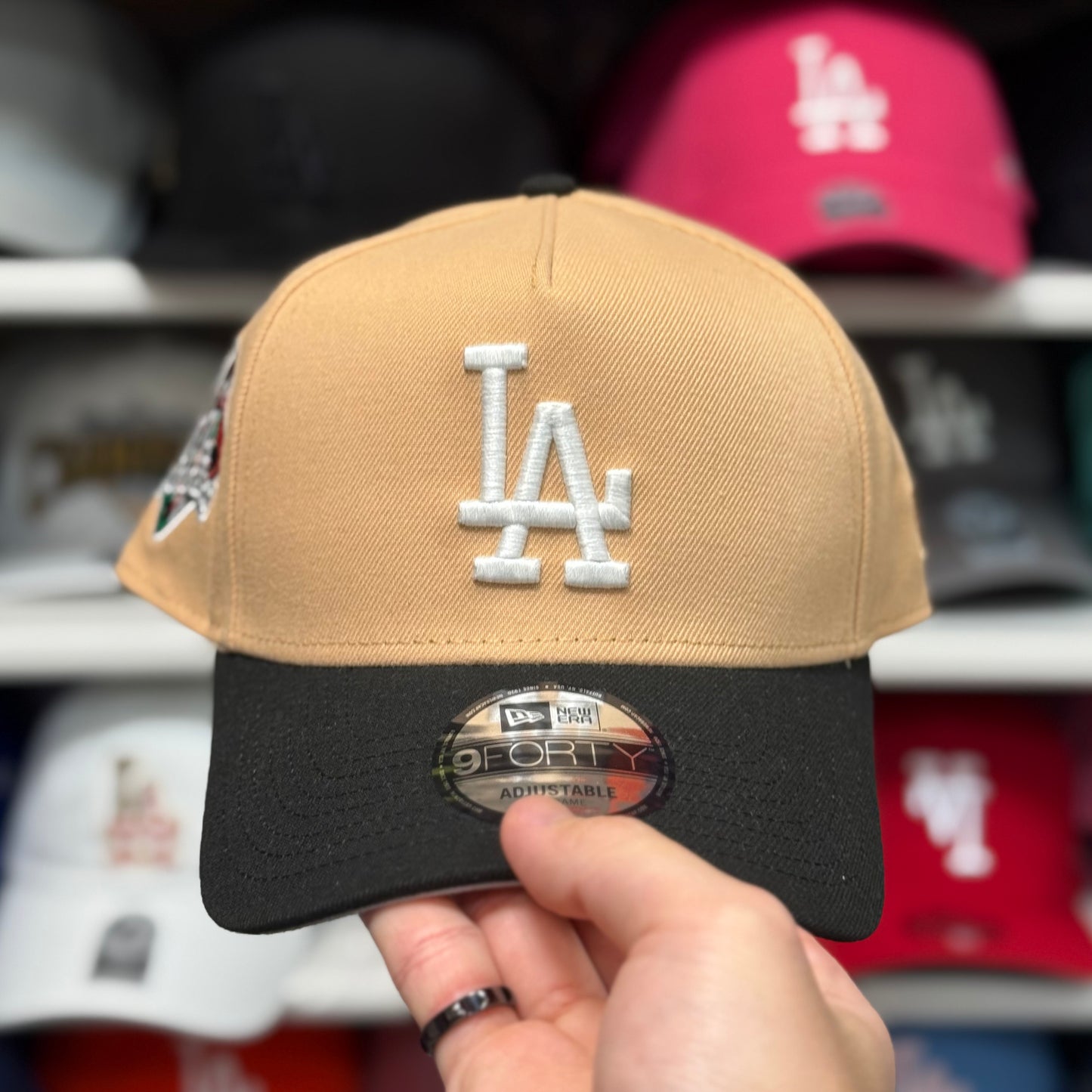 LA Dodgers 'Viva Los Dodgers' Two Tone A-Frame Snapback | New Era 9FORTY Tan/Black