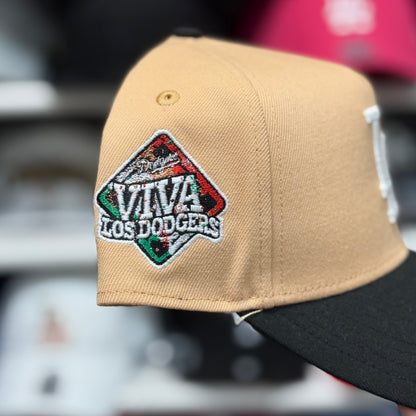 LA Dodgers 'Viva Los Dodgers' Two Tone A-Frame Snapback | New Era 9FORTY Tan/Black