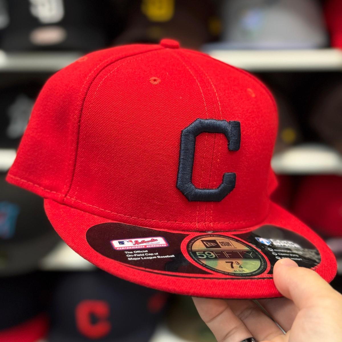 New Era Cleveland Indians 'C' Red 59FIFTY Fitted Hat - Product Image
