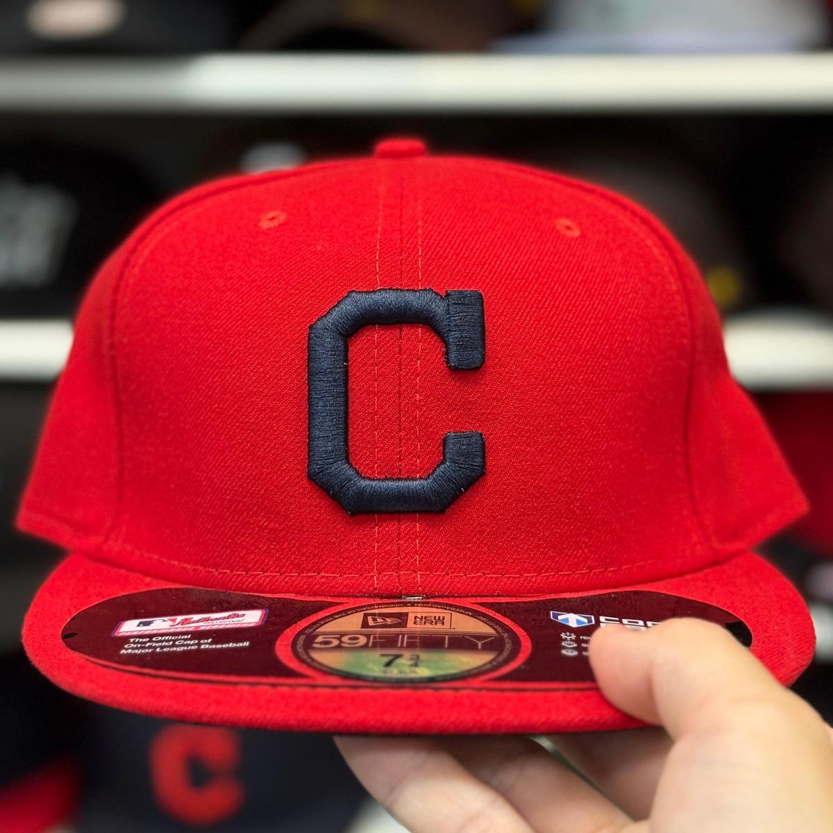 New Era Cleveland Indians 'C' Red 59FIFTY Fitted Hat - Product Image