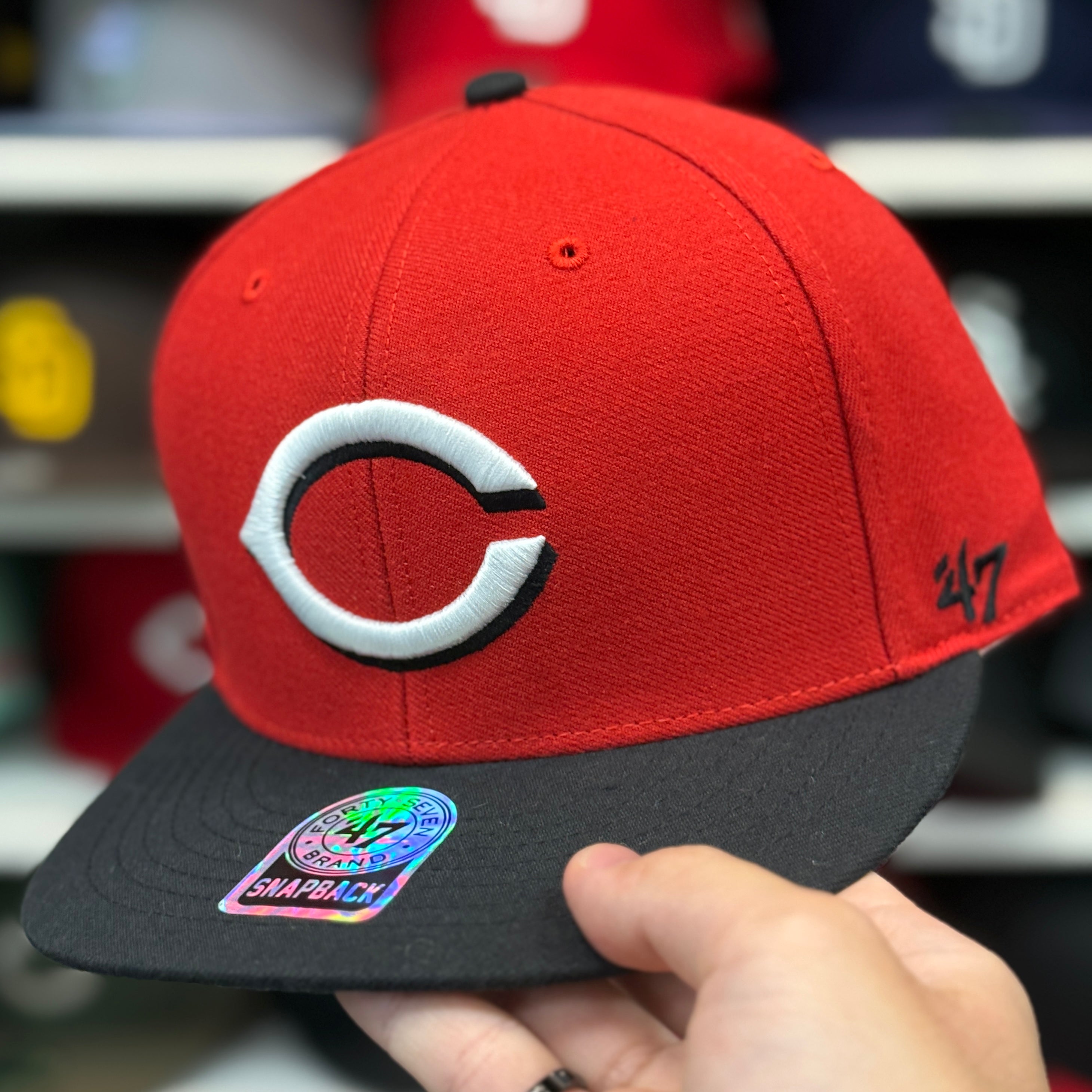 Cincinnati Reds Red/Black '47 Brand Snapback - Product Image