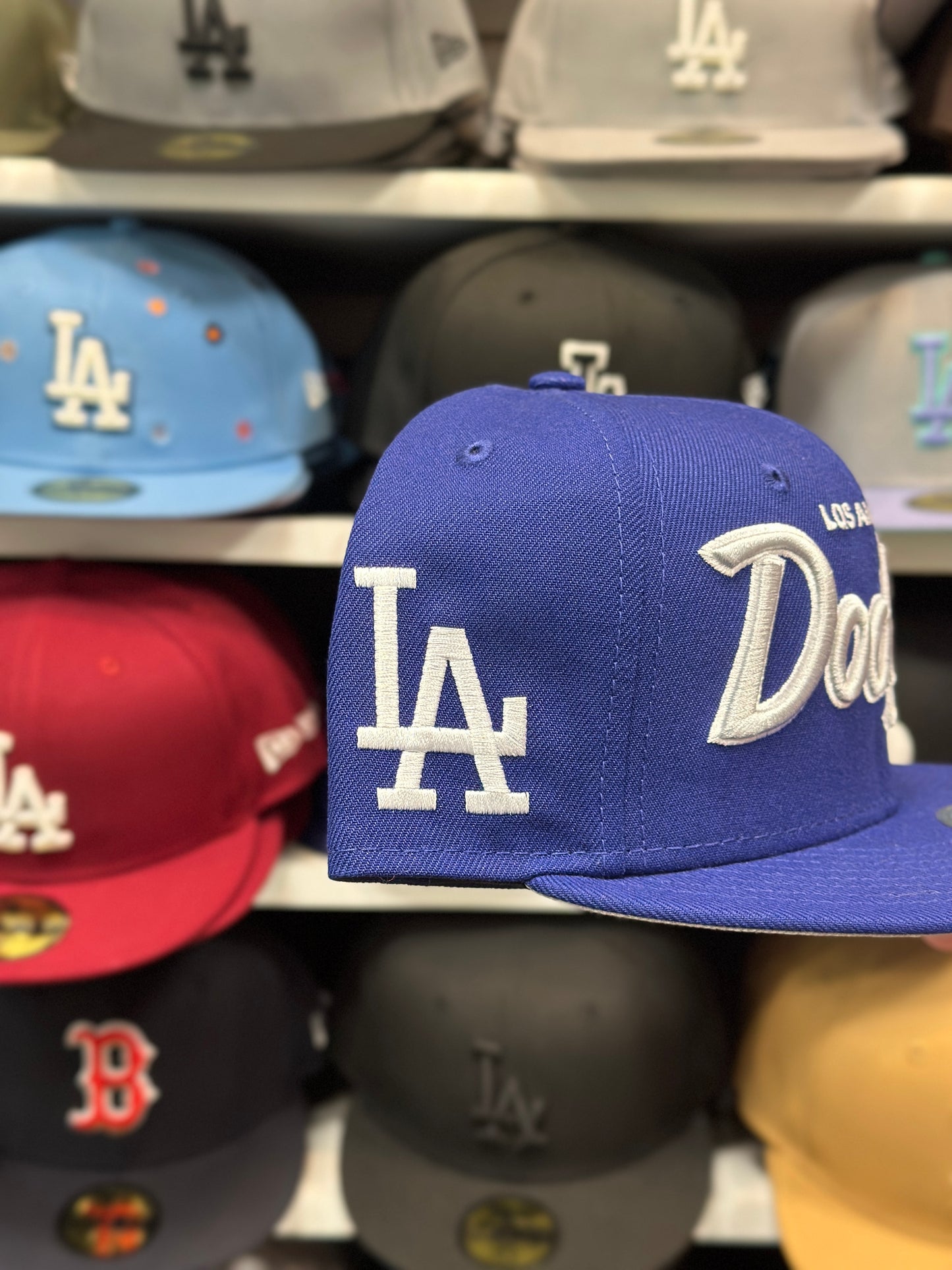 LA Dodgers MLB Retro Script Snapback | New Era 9FIFTY Adjustable Snap | Blue