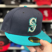 New Era Seattle Mariners Navy/Teal 59FIFTY Fitted Hat - Product Image