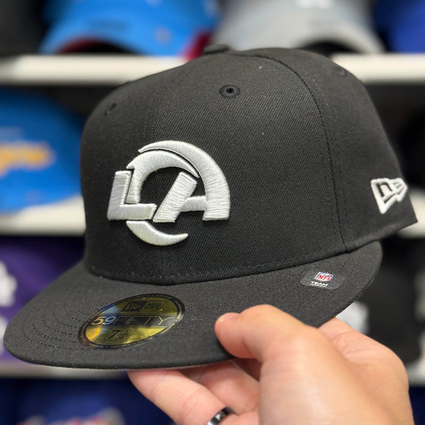 New Era Los Angeles Rams Black 59FIFTY Fitted Hat - Product Image