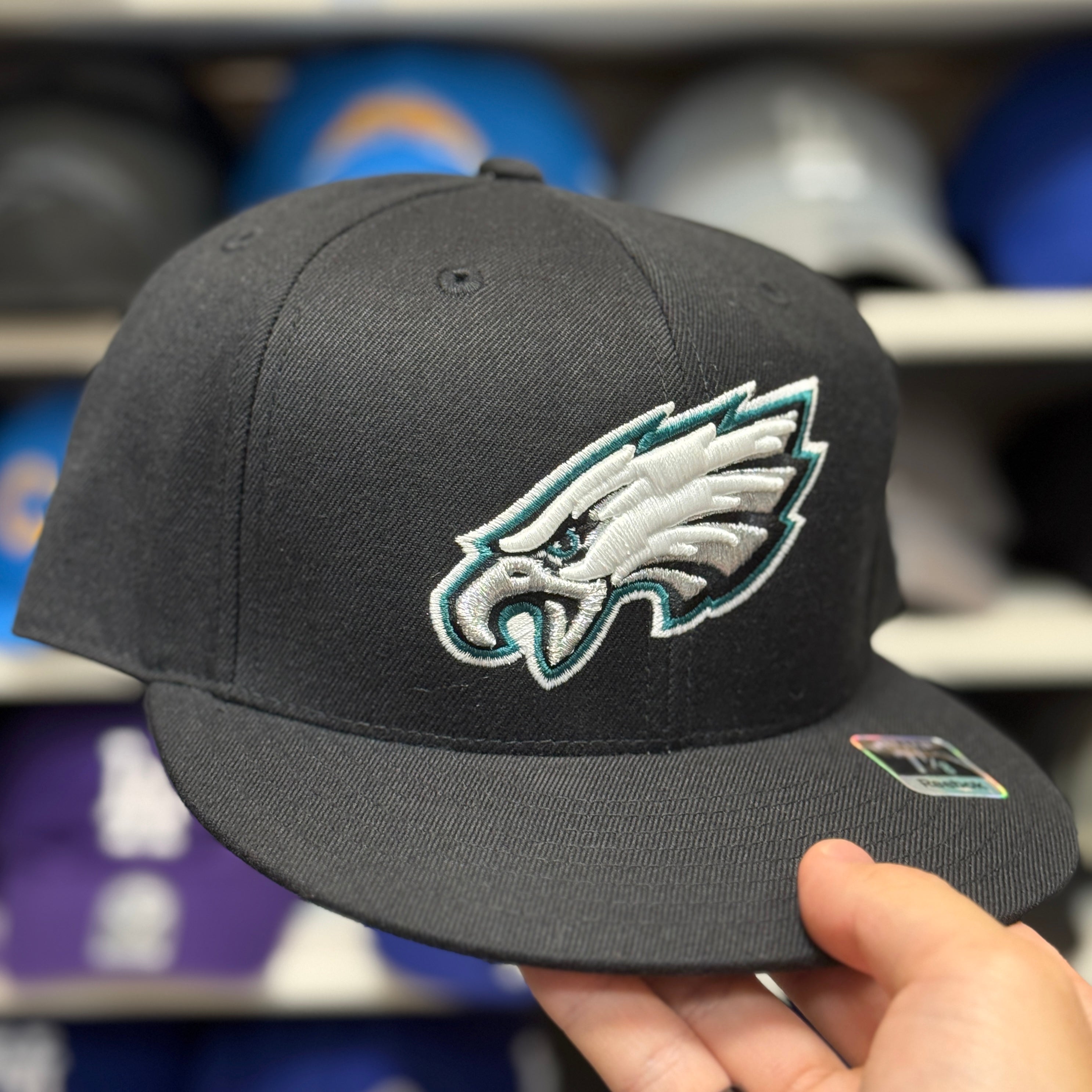 Philadelphia Eagles Black Reebok Fitted Hat - Product Image