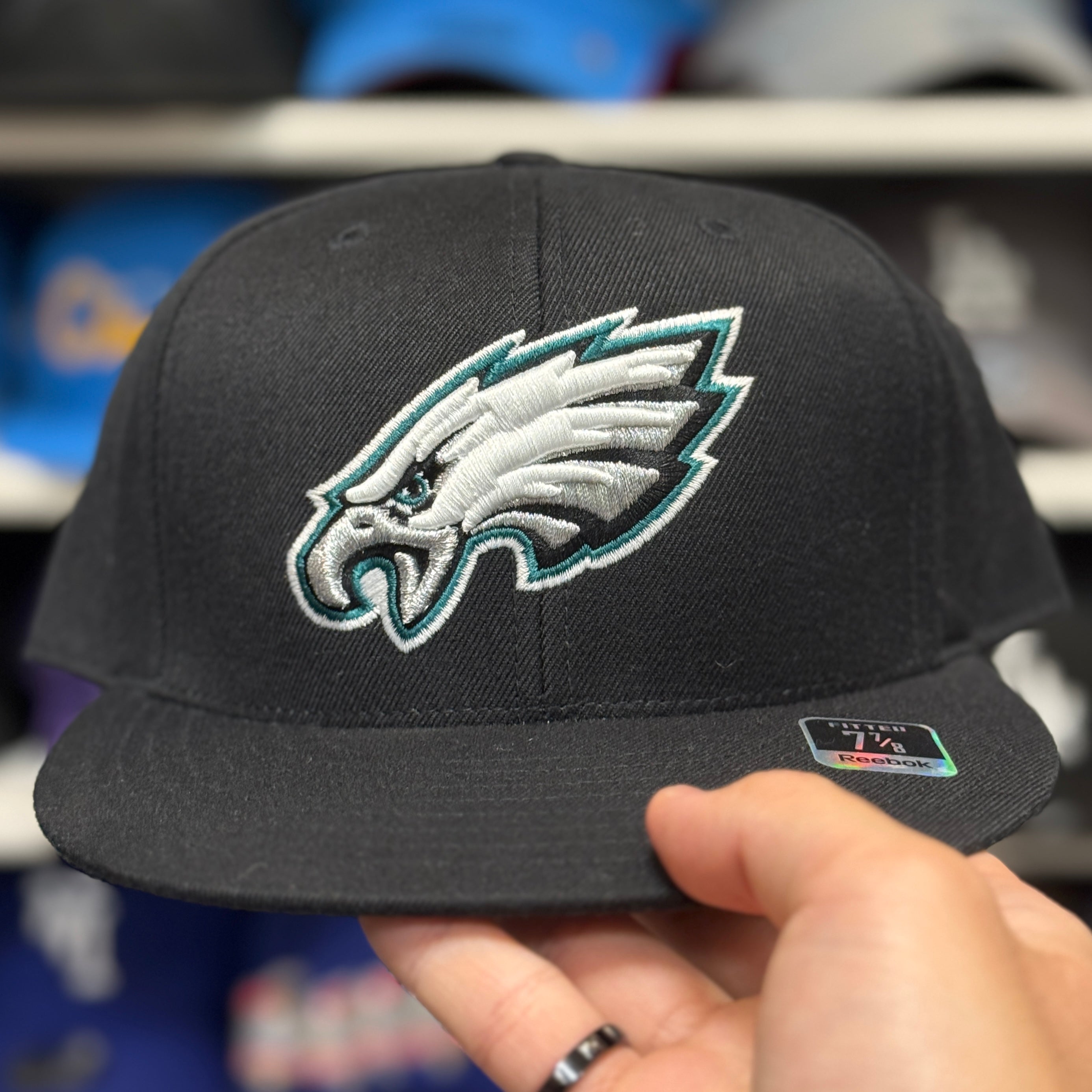 Philadelphia Eagles Black Reebok Fitted Hat - Product Image