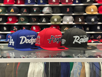 LA Angels MLB Retro Script Logo Snapback | New Era 9FIFTY Adjustable Snap | Red